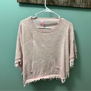 Lilly Pulitzer Girls Hani Poncho Sweater Paradise Tint Metallic Sz M